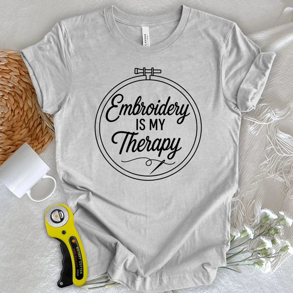 Embroidery Is My Therapy T-shirt