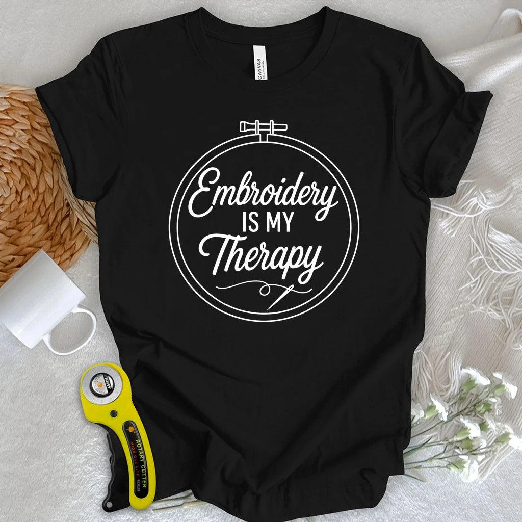 Embroidery Is My Therapy T-shirt