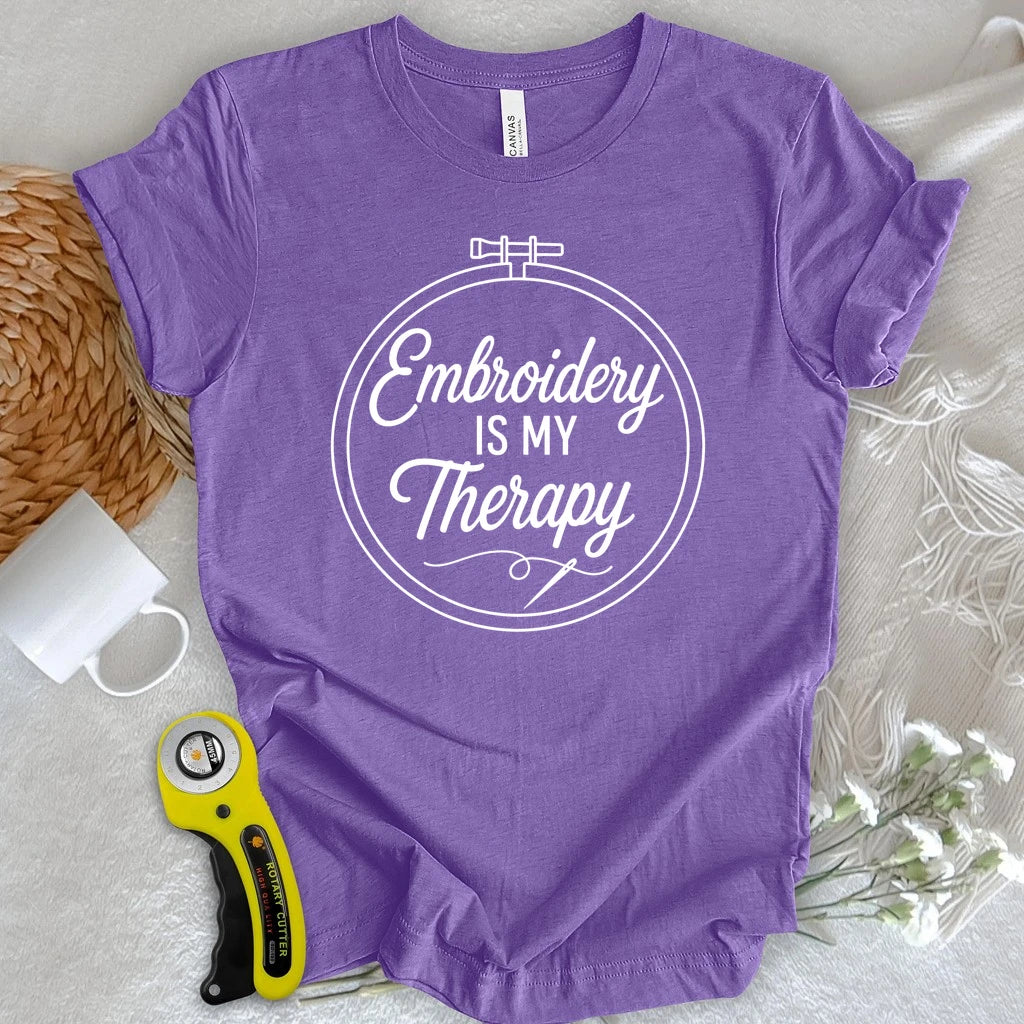 Embroidery Is My Therapy T-shirt