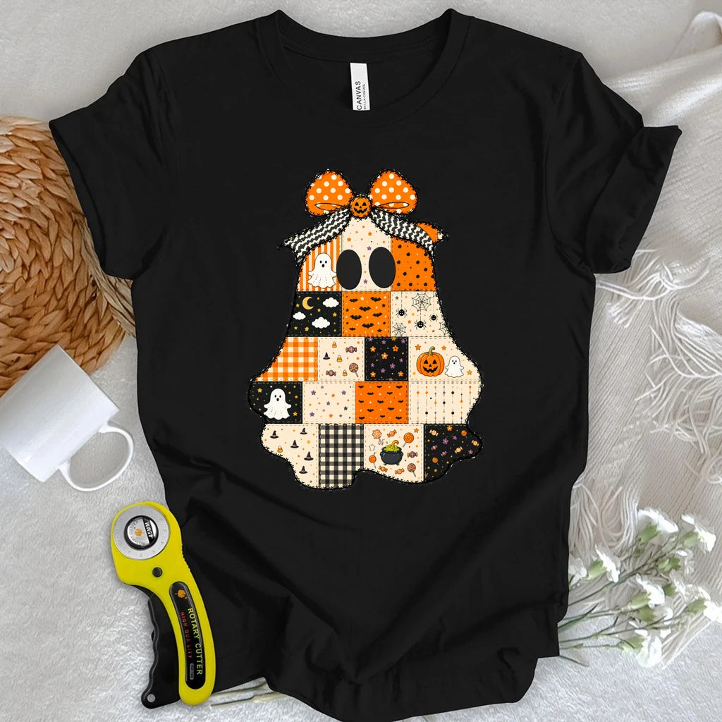 Halloween Patchwork Ghost T-shirt