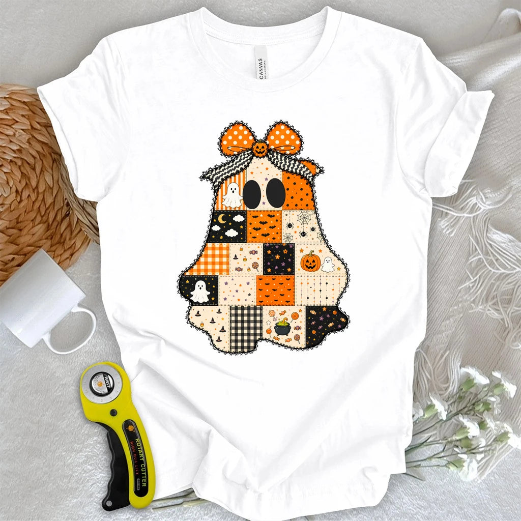 Halloween Patchwork Ghost T-shirt
