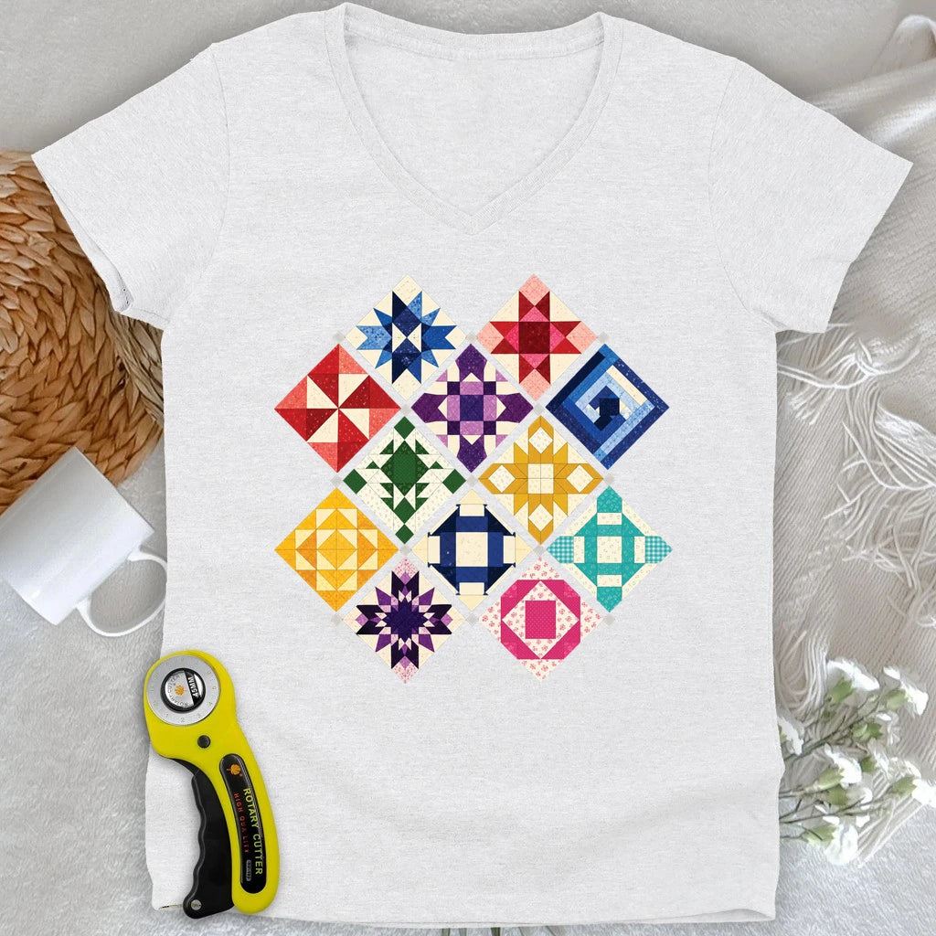 Jewerly Patchwork Lady V-neck