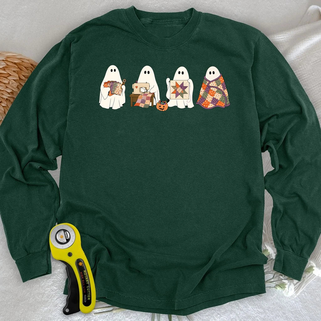 Ghostly Quilt Club Long Sleeve T-shirt