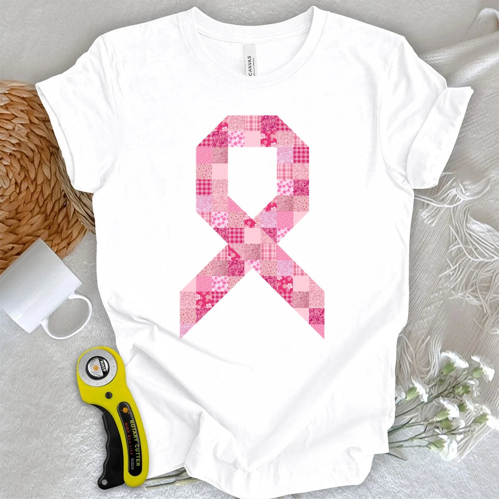 Pink Patchwork Ribbon T-shirt