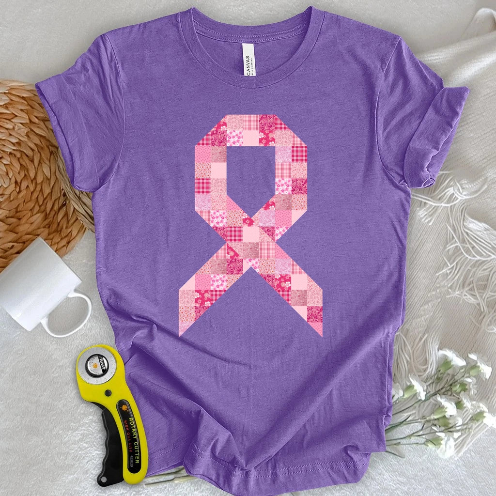 Pink Patchwork Ribbon T-shirt