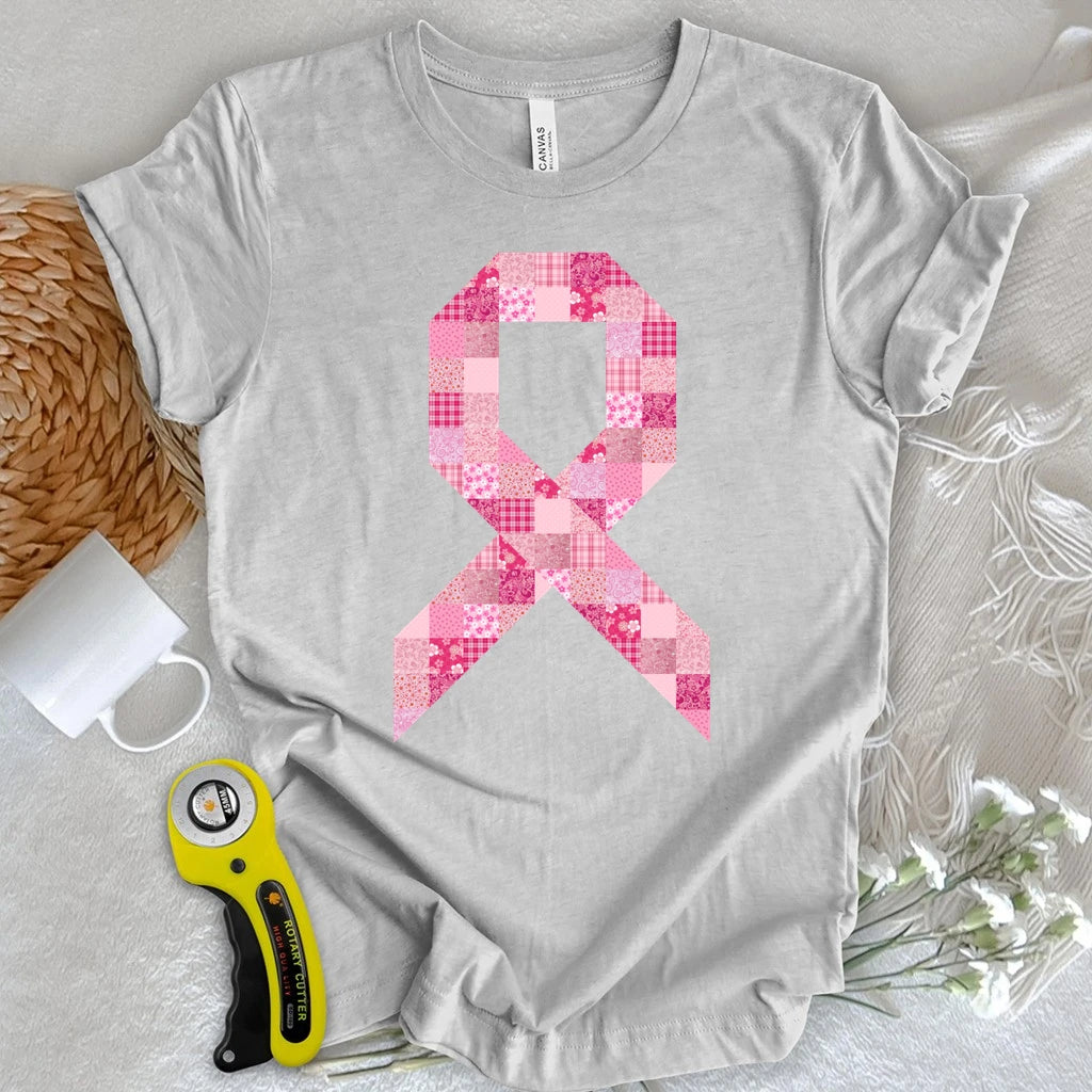 Pink Patchwork Ribbon T-shirt