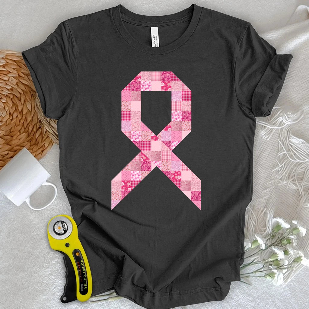 Pink Patchwork Ribbon T-shirt