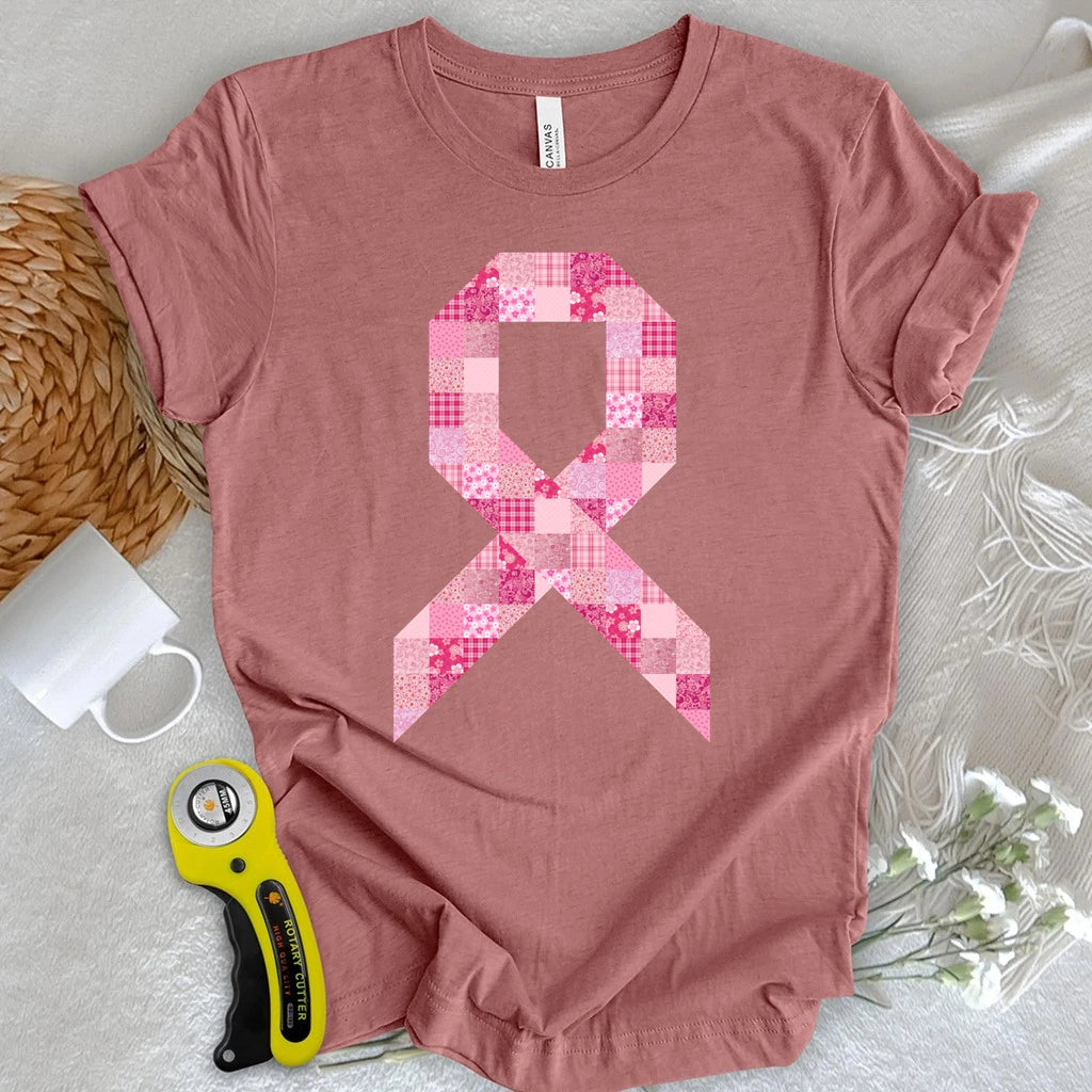 Pink Patchwork Ribbon T-shirt