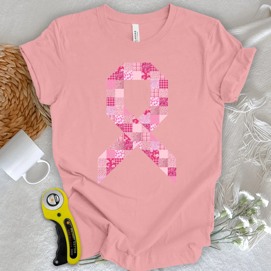 Pink Patchwork Ribbon T-shirt