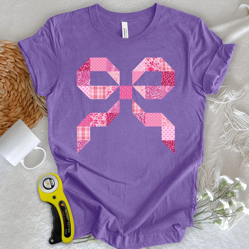 Pink Patchwork Bow T-shirt