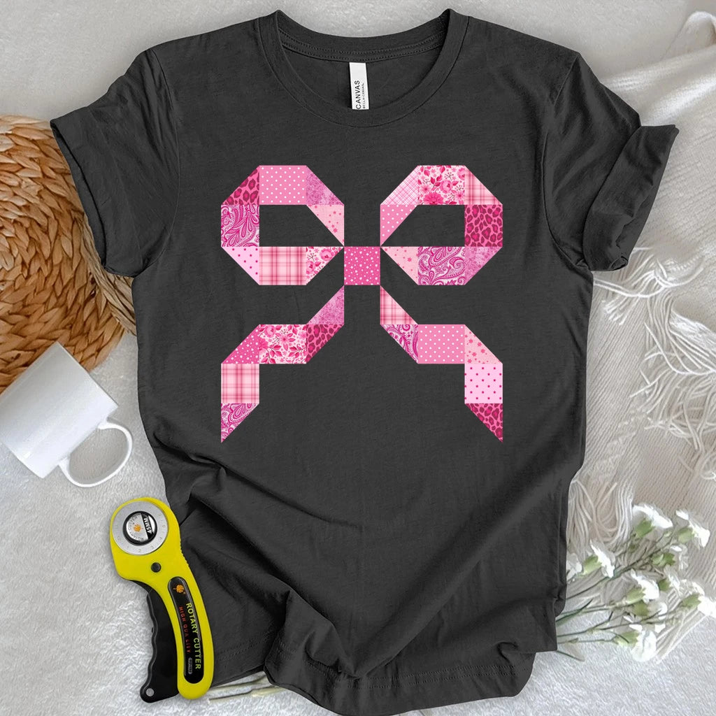 Pink Patchwork Bow T-shirt