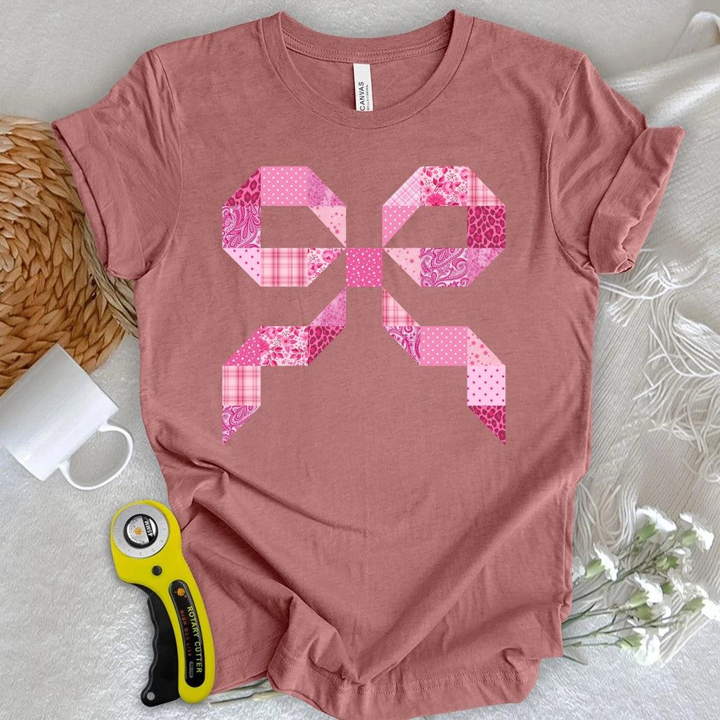 Pink Patchwork Bow T-shirt