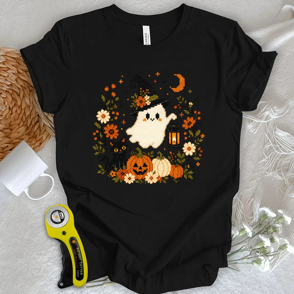 Cross-stitch Boo T-shirt