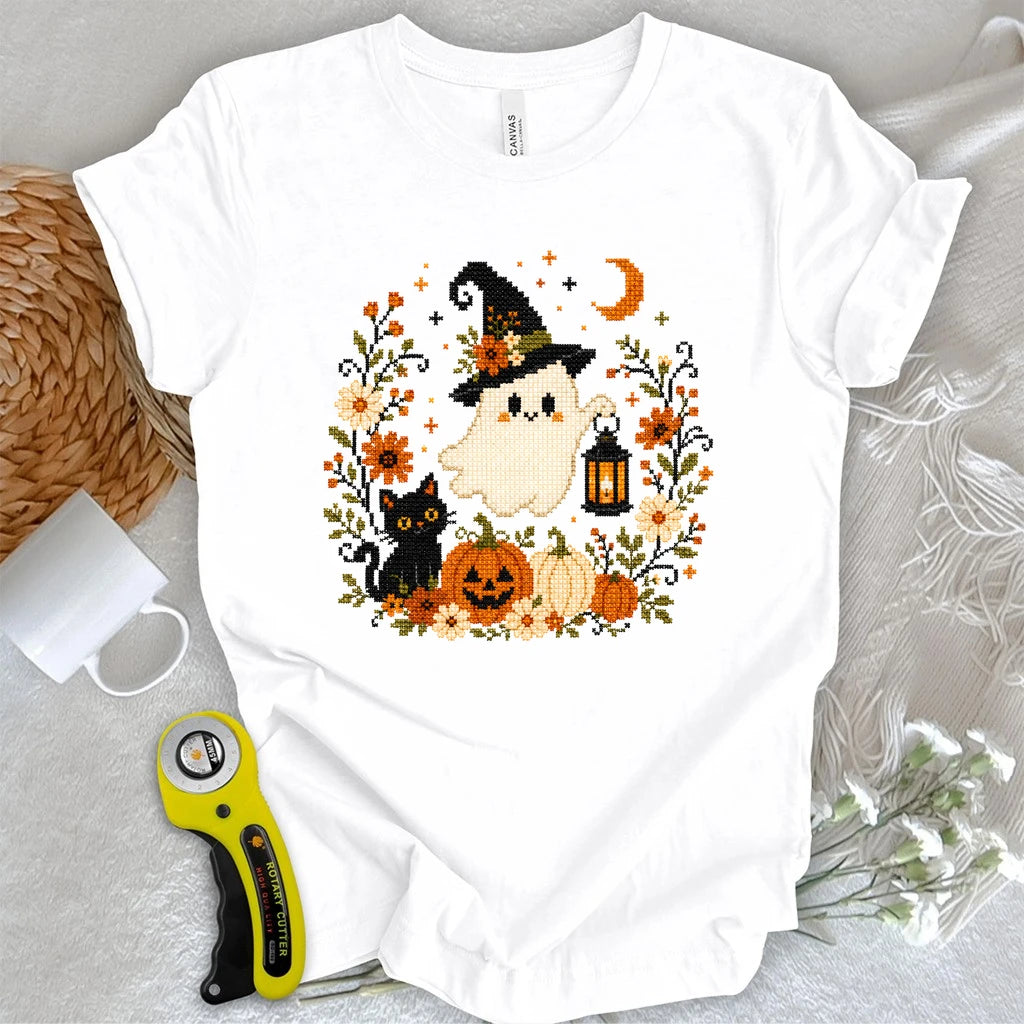 Cross-stitch Boo T-shirt