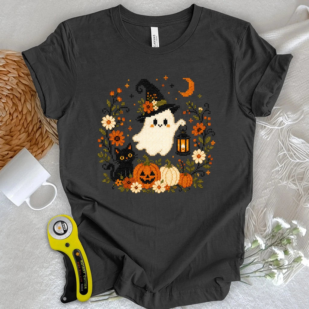 Cross-stitch Boo T-shirt