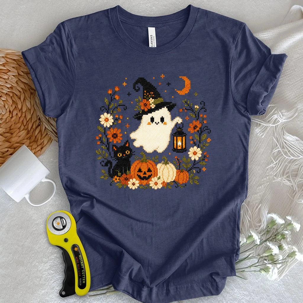 Cross-stitch Boo T-shirt