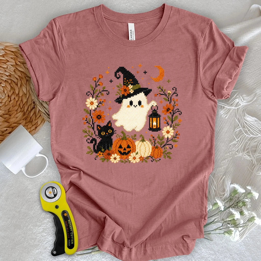 Cross-stitch Boo T-shirt