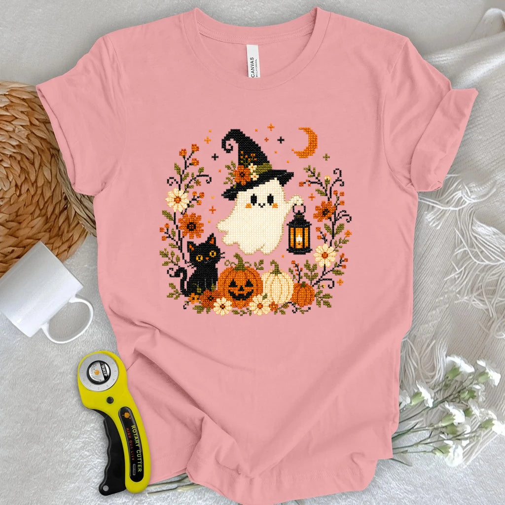 Cross-stitch Boo T-shirt