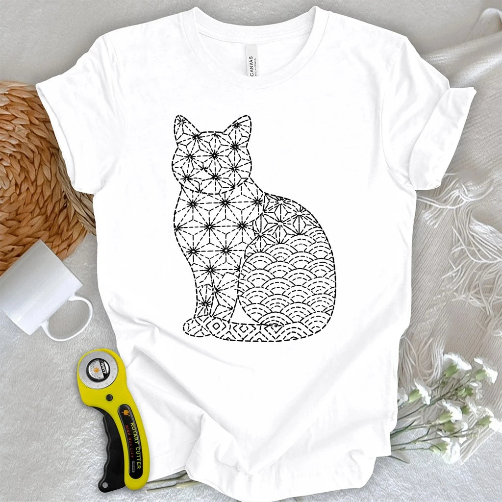 Sashiko Cat T-shirt