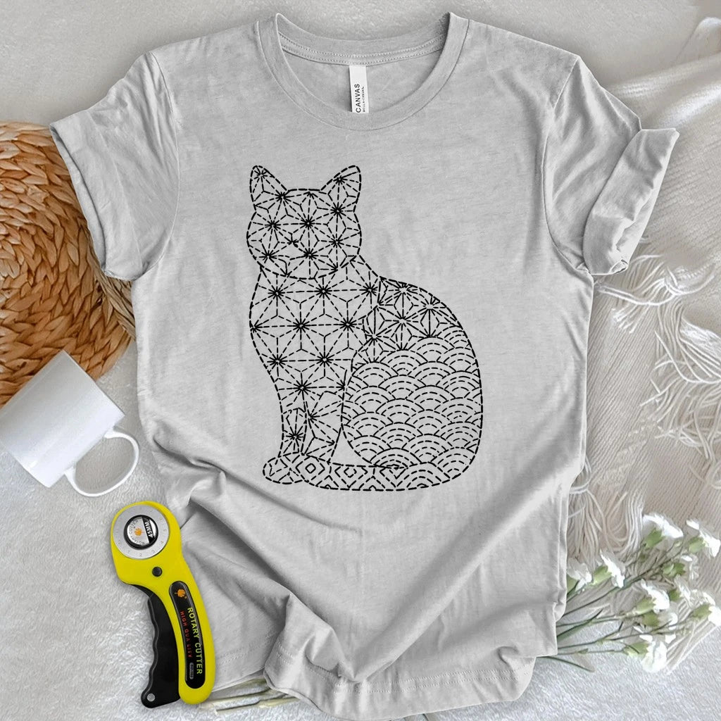 Sashiko Cat T-shirt