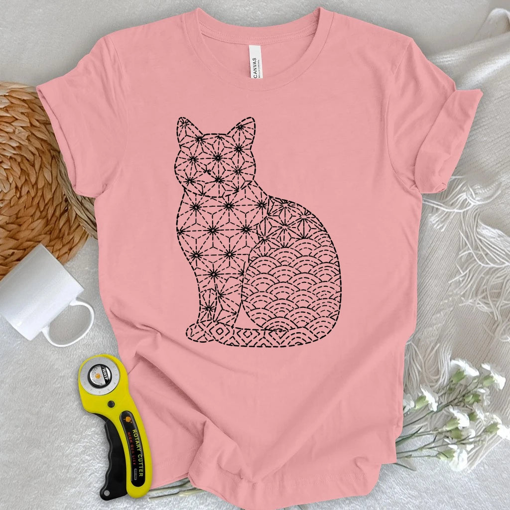 Sashiko Cat T-shirt