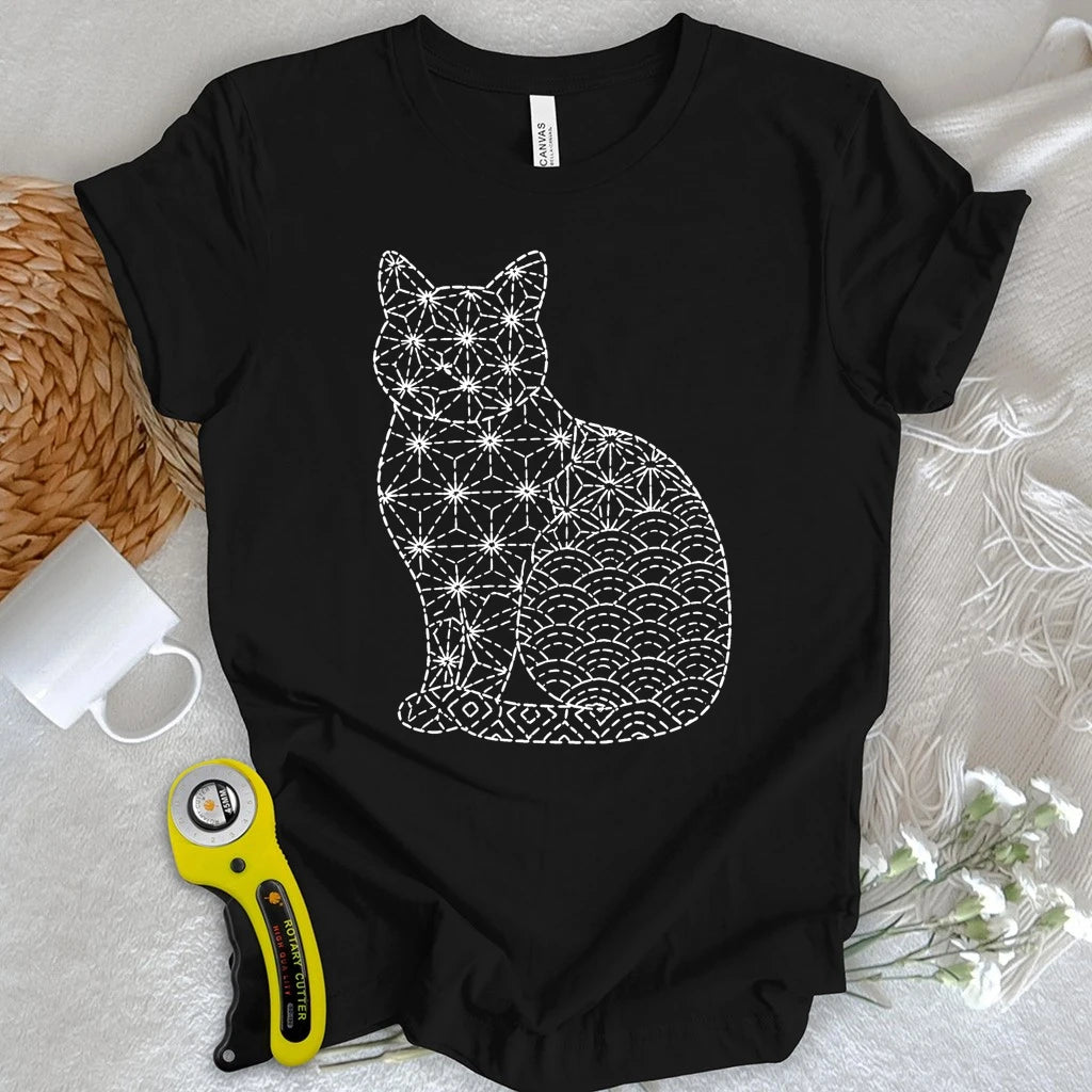 Sashiko Cat T-shirt