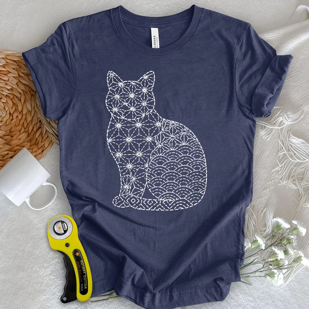 Sashiko Cat T-shirt