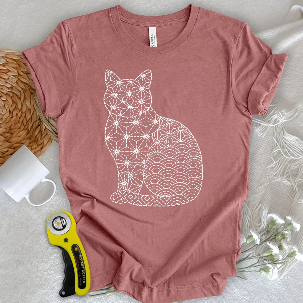 Sashiko Cat T-shirt