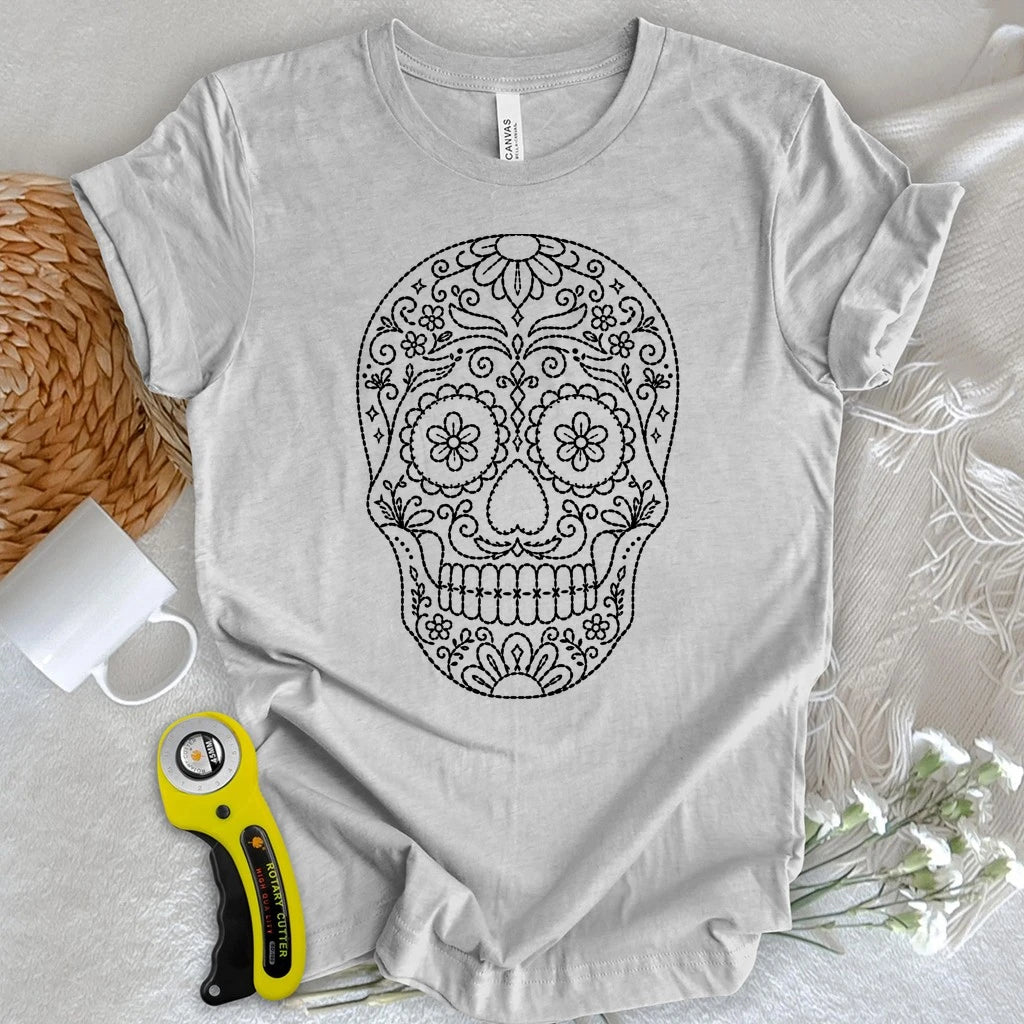 Stitched Sugar Skull T-shirt