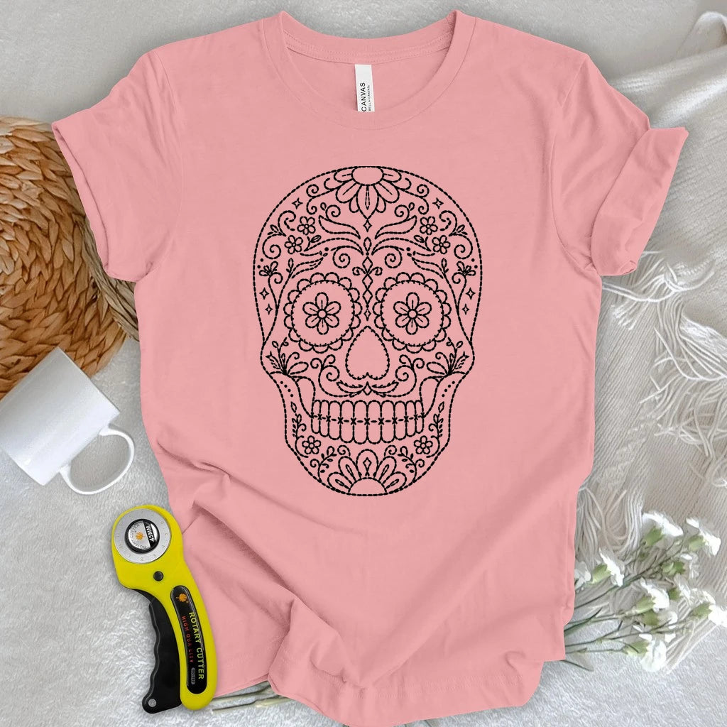Stitched Sugar Skull T-shirt
