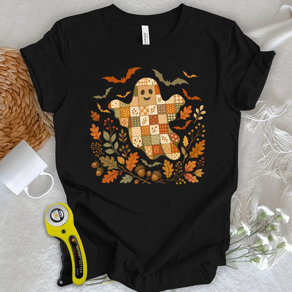 Autumn Patchwork Boo T-shirt