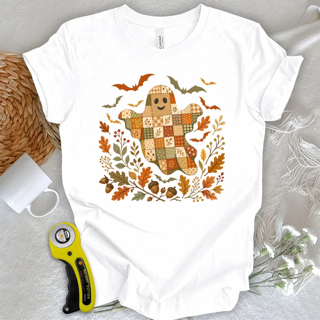 Autumn Patchwork Boo T-shirt
