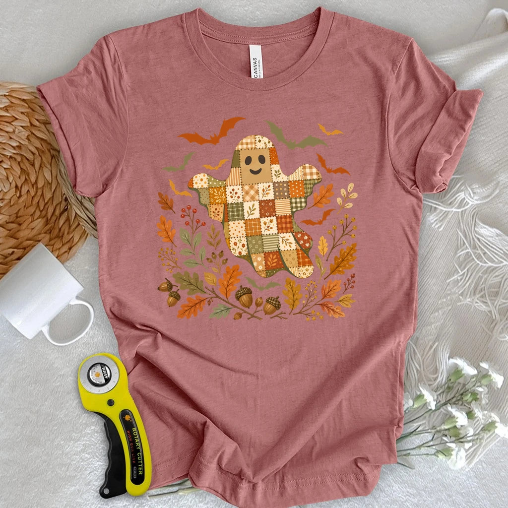Autumn Patchwork Boo T-shirt