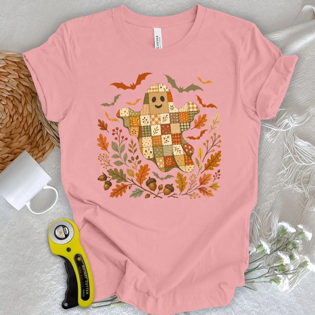 Autumn Patchwork Boo T-shirt