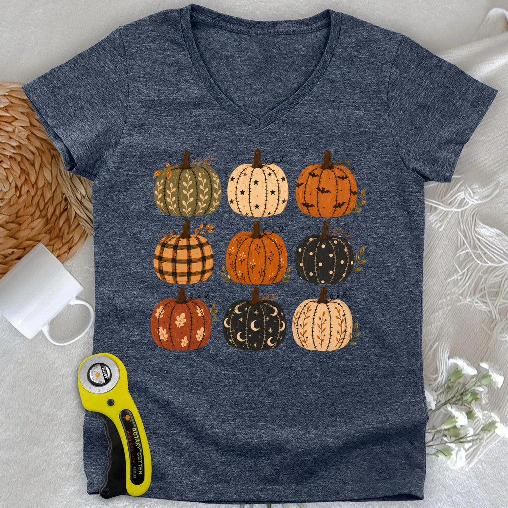 Fabric Lover’s Pumpkin Patch Lady V-neck