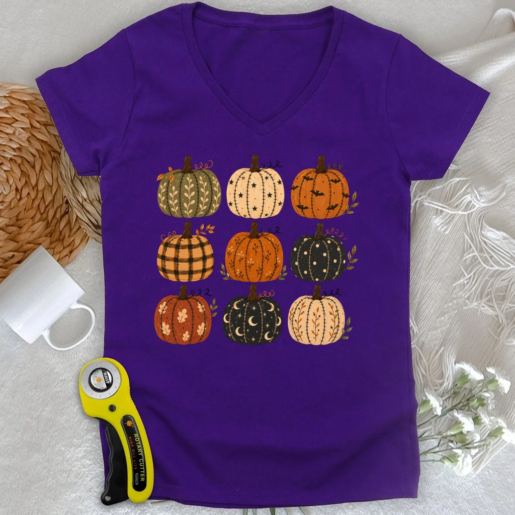 Fabric Lover’s Pumpkin Patch Lady V-neck