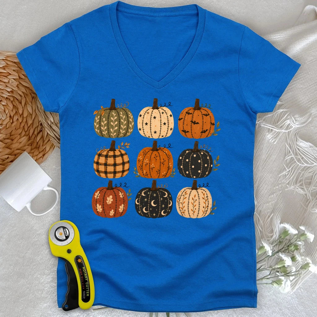 Fabric Lover’s Pumpkin Patch Lady V-neck