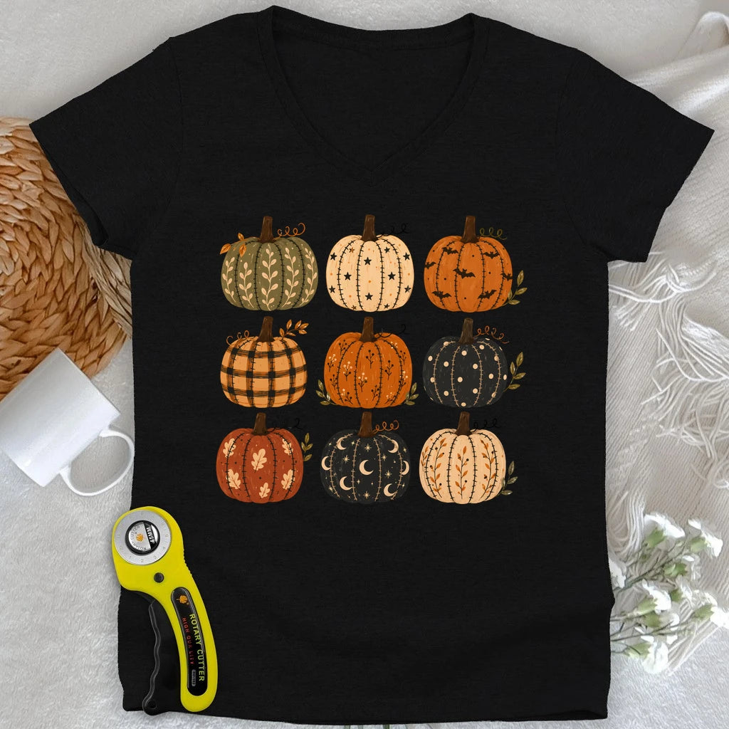 Fabric Lover’s Pumpkin Patch Lady V-neck