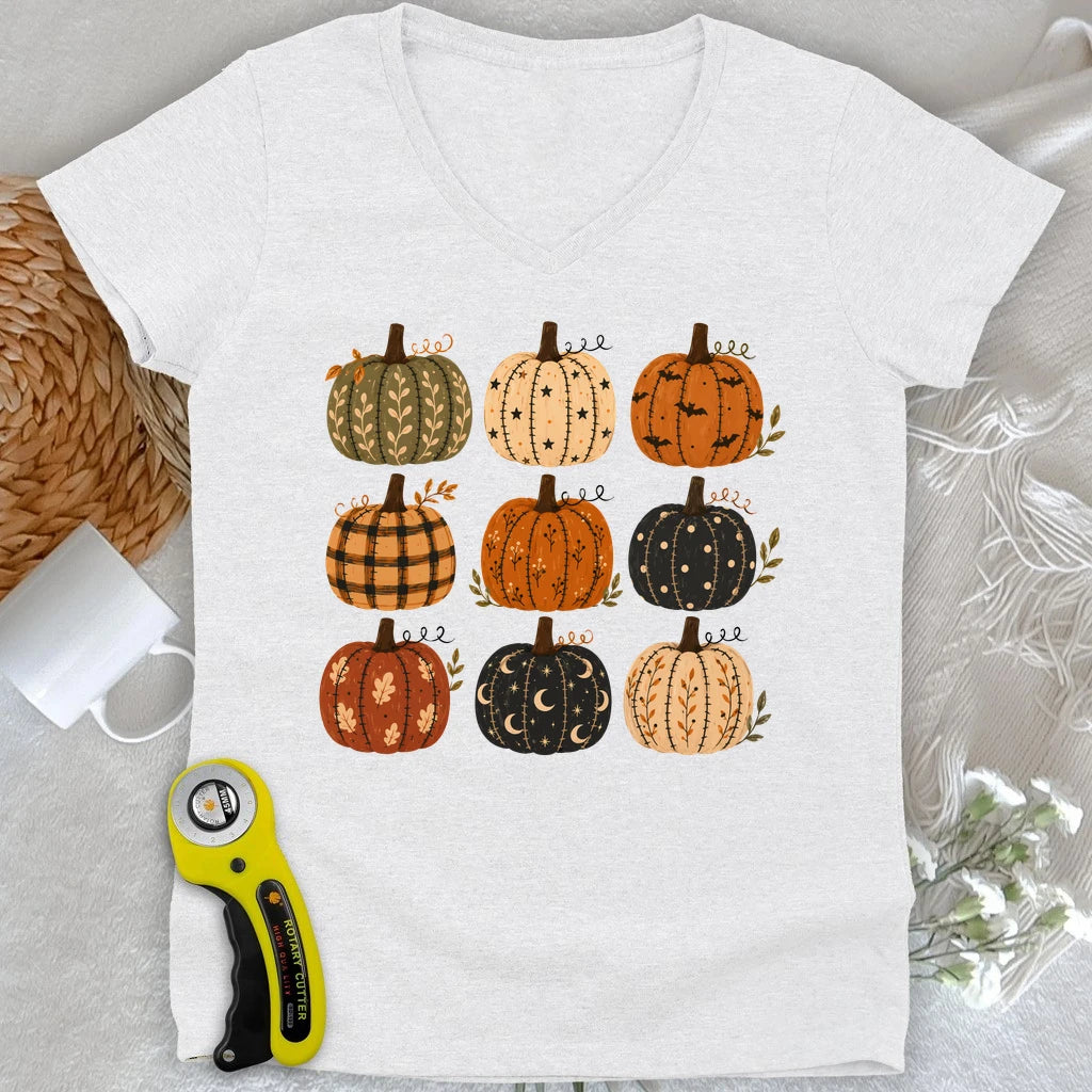 Fabric Lover’s Pumpkin Patch Lady V-neck