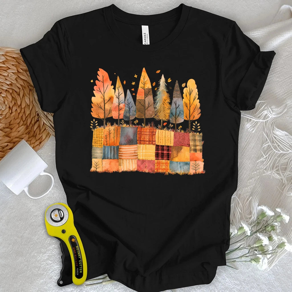 Patchwork Autumn Forest T-shirt
