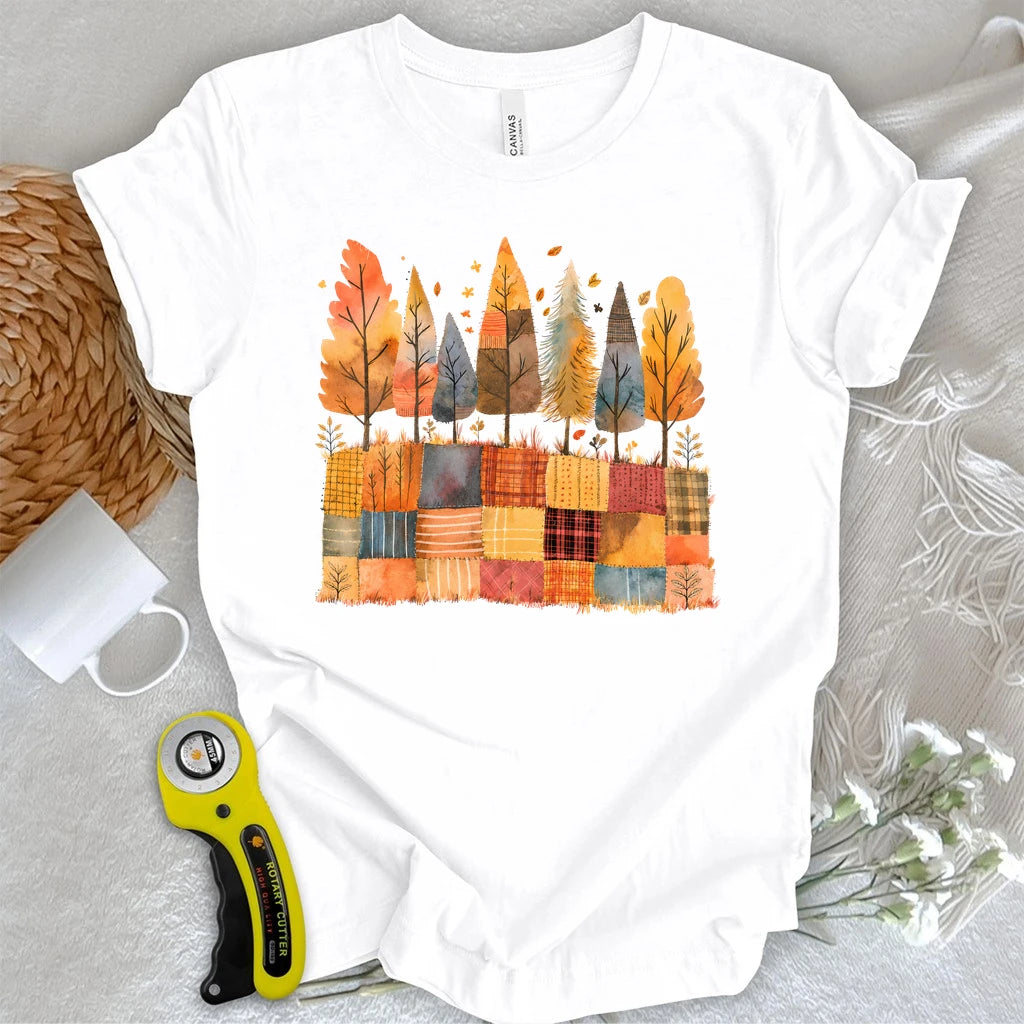 Patchwork Autumn Forest T-shirt