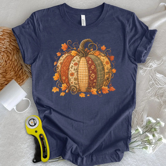 Autumn Patchwork Pumpkin T-shirt
