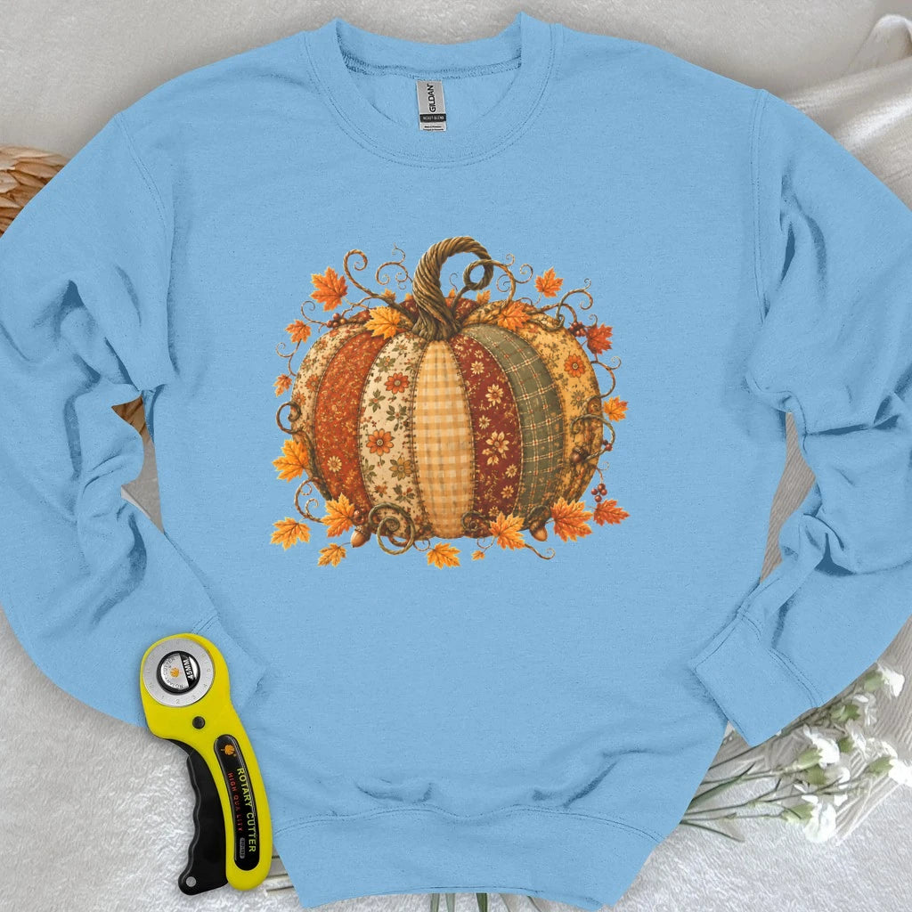 Autumn Patchwork Pumpkin Sweatshirt