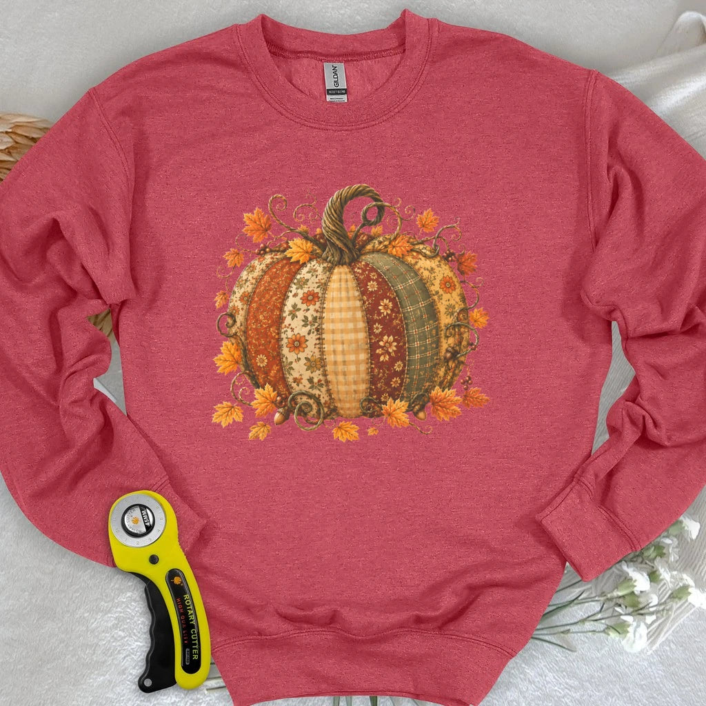 Autumn Patchwork Pumpkin Sweatshirt
