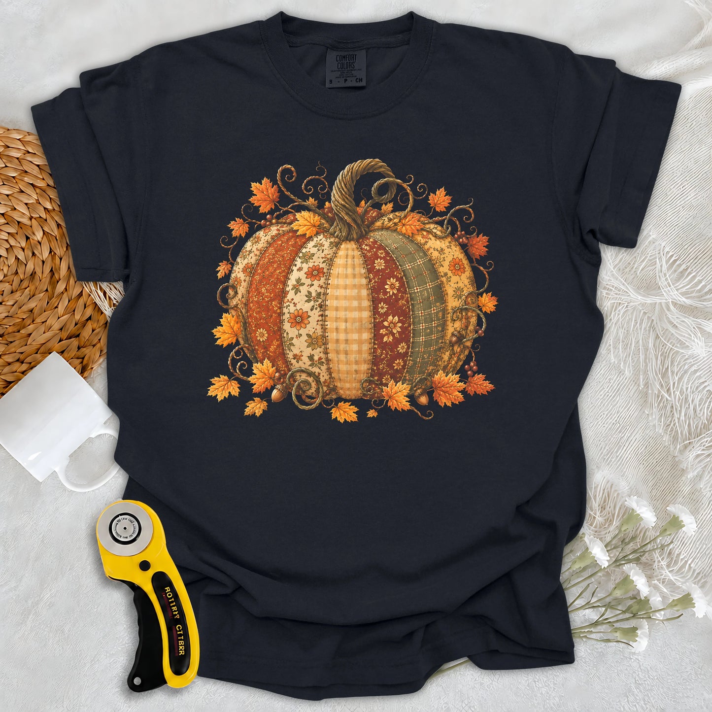 Comfort Colors Autumn Patchwork Pumpkin T-shirt