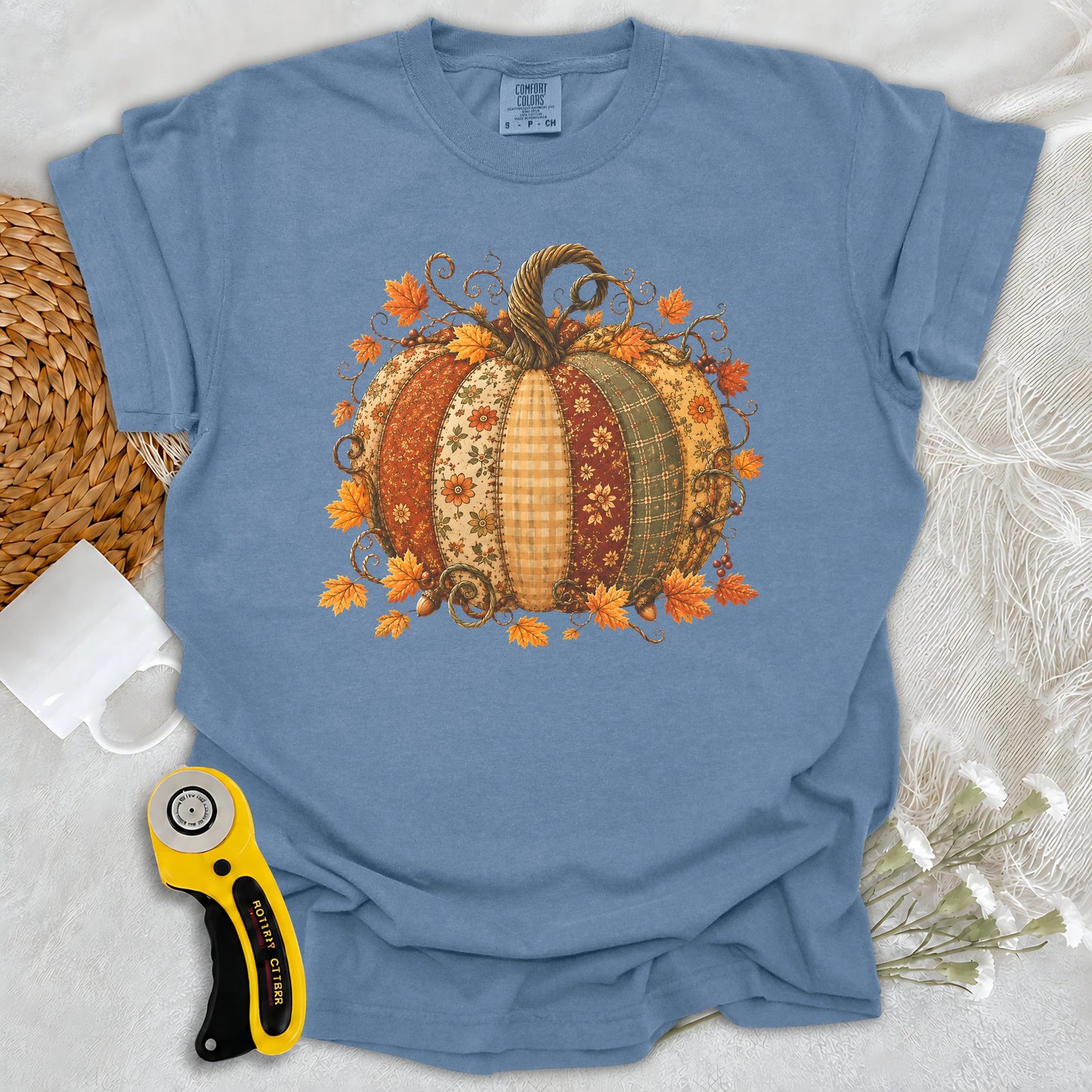 Comfort Colors Autumn Patchwork Pumpkin T-shirt
