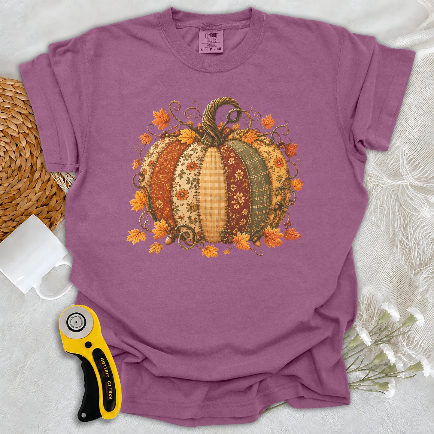 Comfort Colors Autumn Patchwork Pumpkin T-shirt