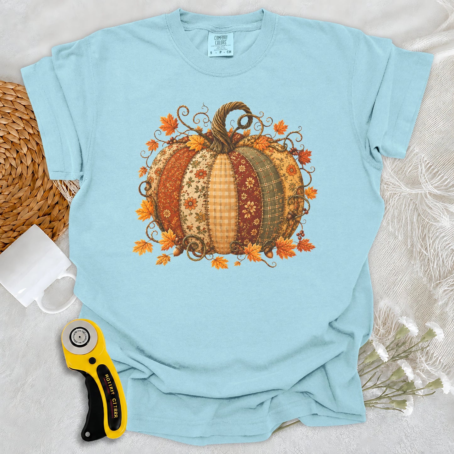 Comfort Colors Autumn Patchwork Pumpkin T-shirt