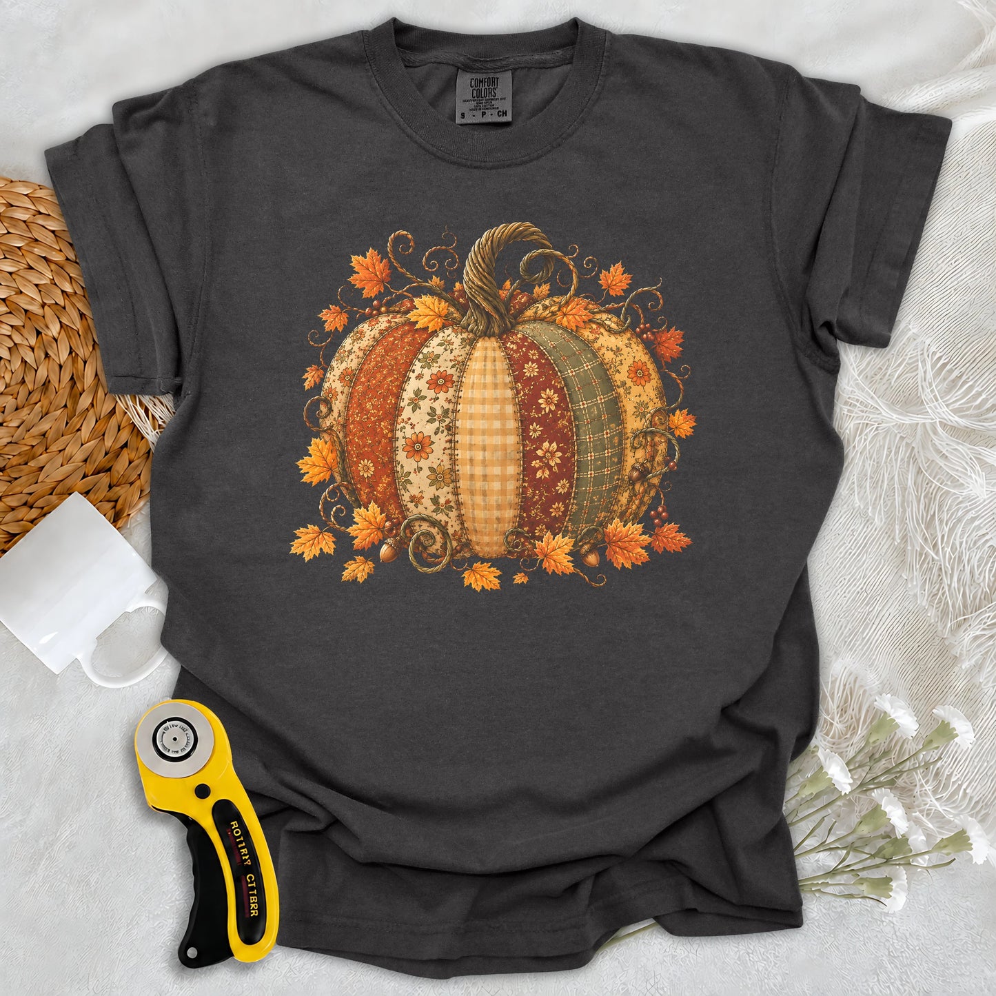 Comfort Colors Autumn Patchwork Pumpkin T-shirt