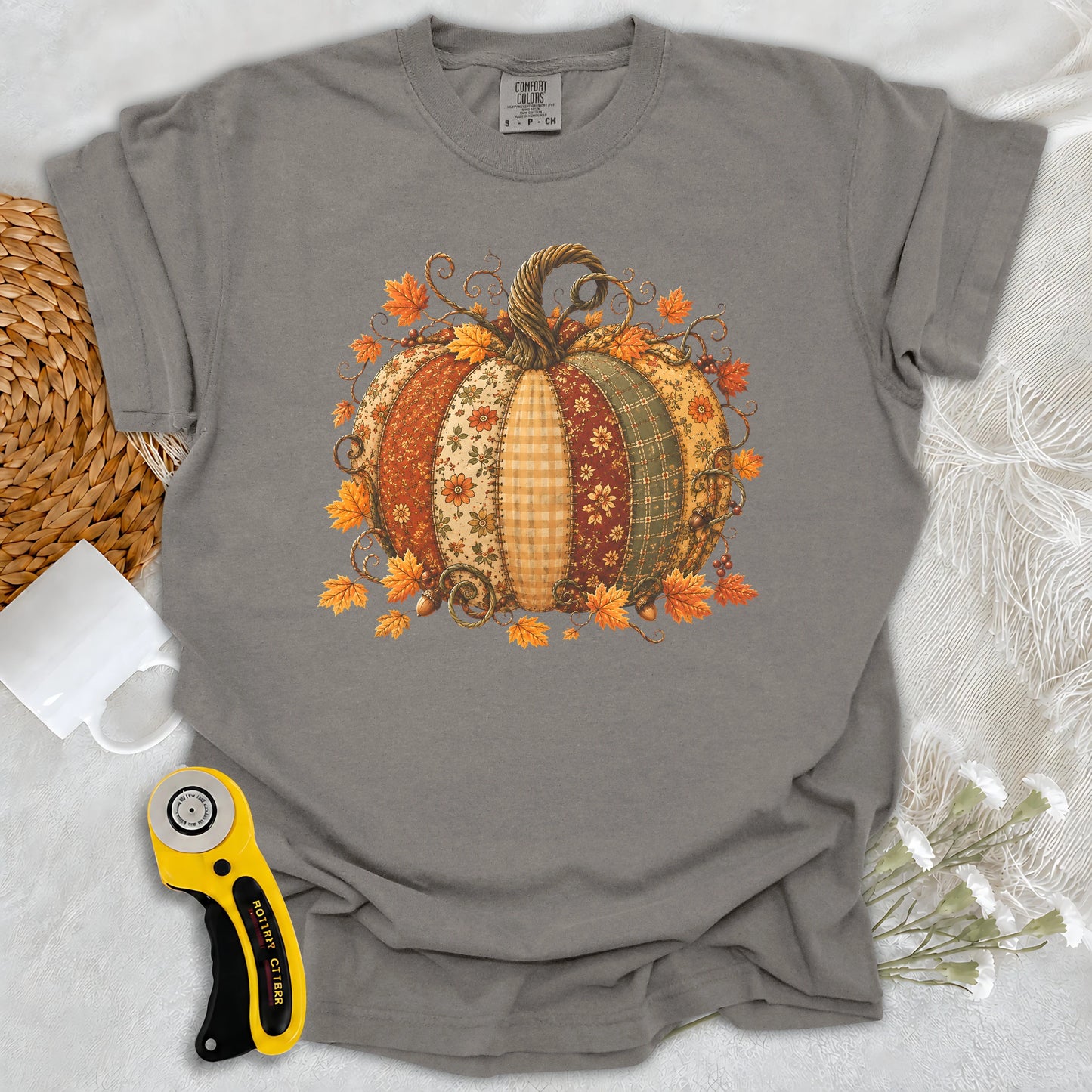 Comfort Colors Autumn Patchwork Pumpkin T-shirt